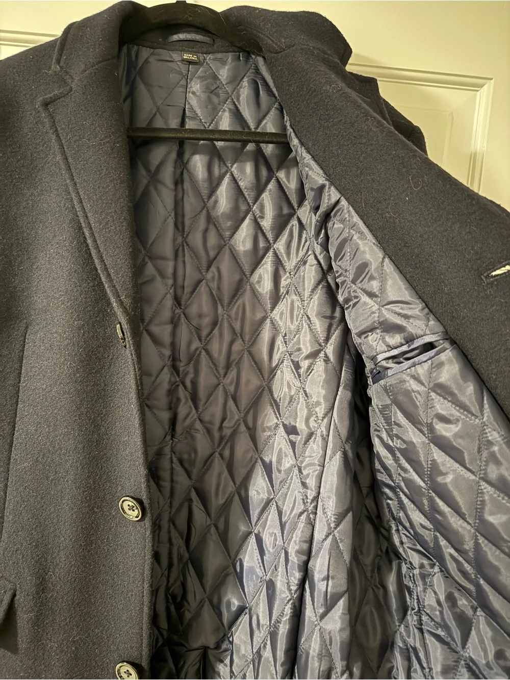 J. Crew Navy Blue Peacoat with Quilted Lining